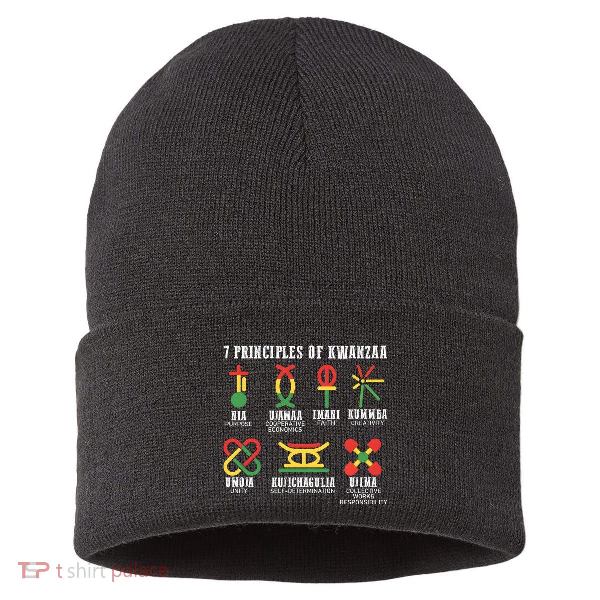 7 Principles Of Kwanzaa Jewish Happy Kwanzaa Sustainable Knit Beanie