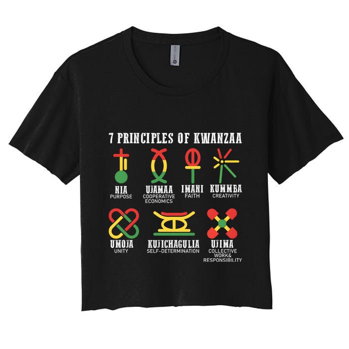 7 Principles Of Kwanzaa Jewish Happy Kwanzaa Women's Crop Top Tee