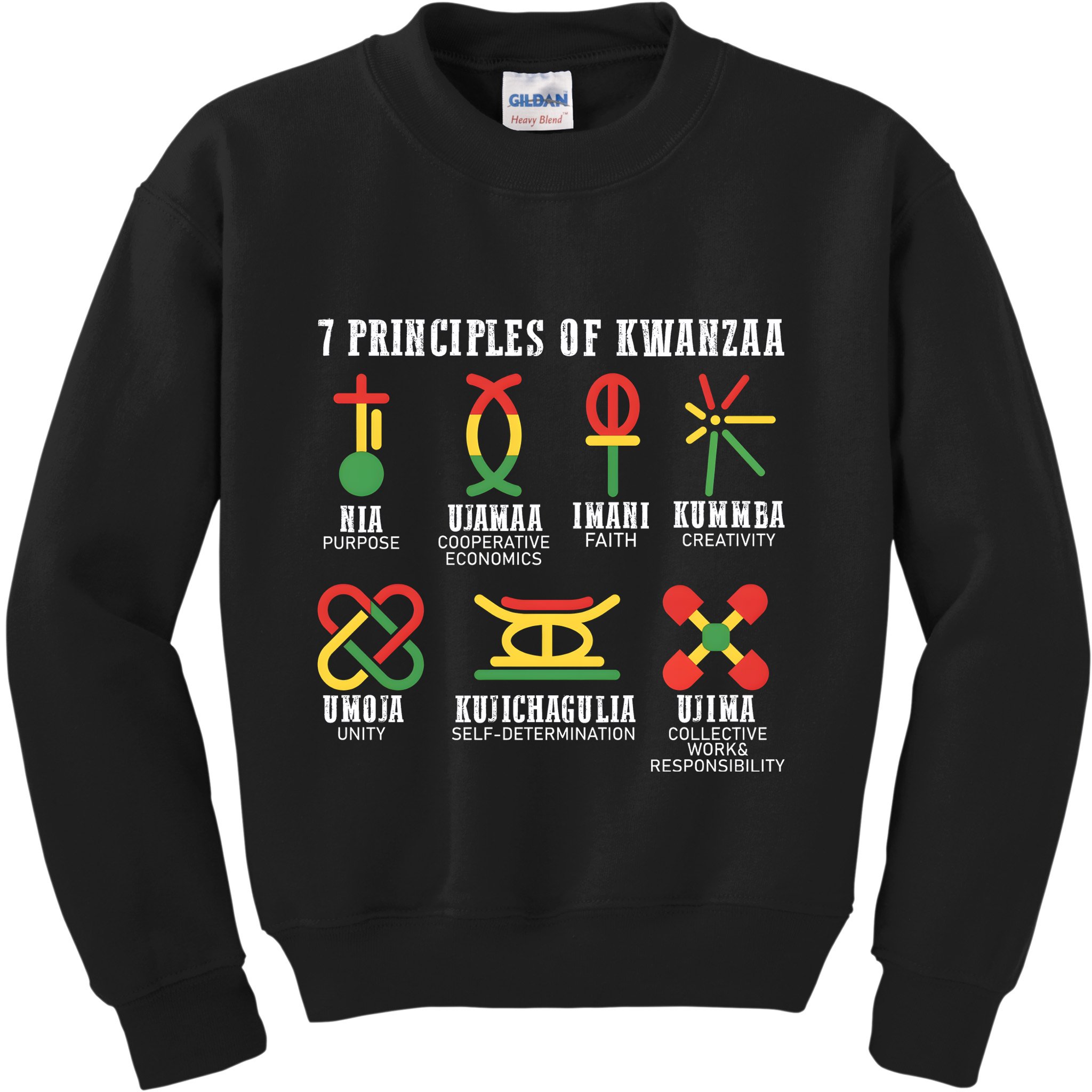 7 Principles Of Kwanzaa Jewish Happy Kwanzaa Kids Sweatshirt
