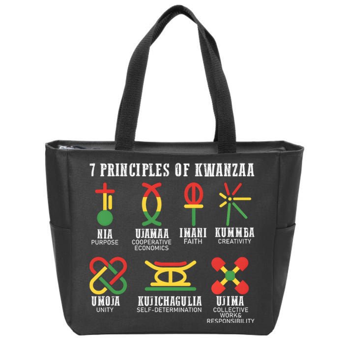 7 Principles Of Kwanzaa Jewish Happy Kwanzaa Zip Tote Bag