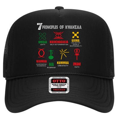 7 Principles Of Kwanzaa High Crown Mesh Back Trucker Hat