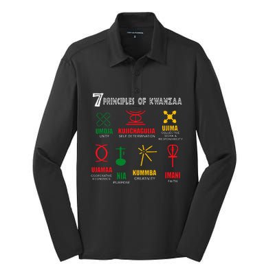 7 Principles Of Kwanzaa Silk Touch Performance Long Sleeve Polo