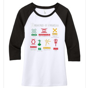 7 Principles Of Kwanzaa Women's Tri-Blend 3/4-Sleeve Raglan Shirt