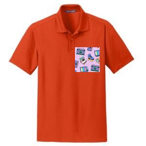 70s Retro Nostalgic Pattern Dry Zone Grid Polo