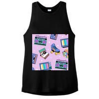70s Retro Nostalgic Pattern Ladies PosiCharge Tri-Blend Wicking Tank
