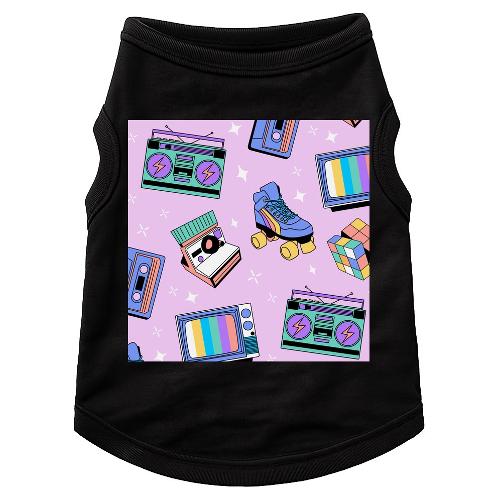70s Retro Nostalgic Pattern Doggie Tank