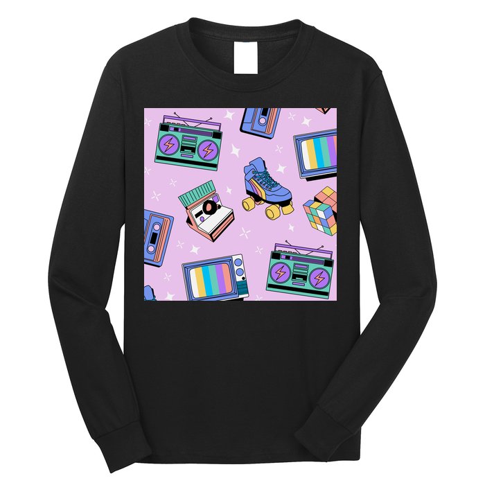 70s Retro Nostalgic Pattern Long Sleeve Shirt