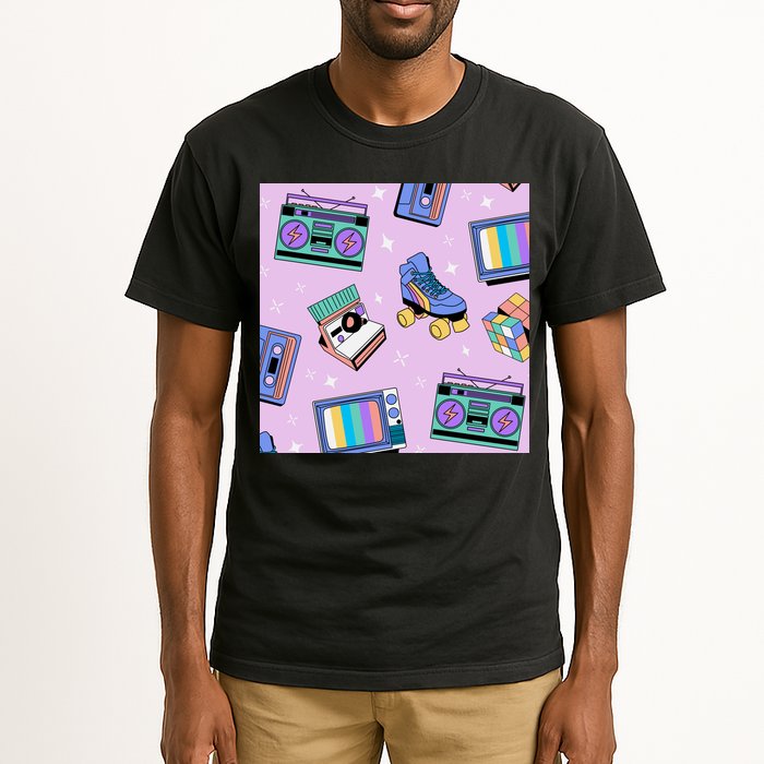 70s Retro Nostalgic Pattern Tall T-Shirt
