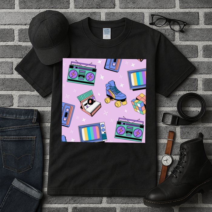 70s Retro Nostalgic Pattern Tall T-Shirt