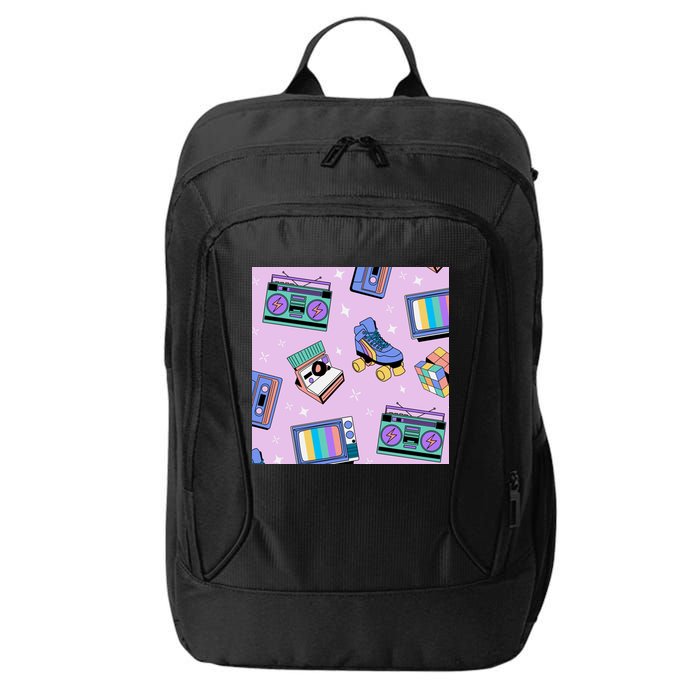 70s Retro Nostalgic Pattern City Backpack