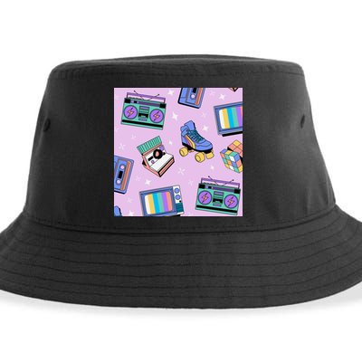70s Retro Nostalgic Pattern Sustainable Bucket Hat