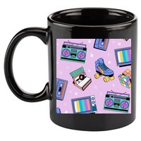 70s Retro Nostalgic Pattern 11oz C Handle Ceramic Mug