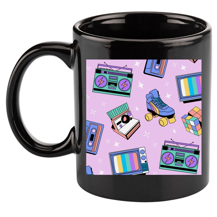 70s Retro Nostalgic Pattern 11oz C Handle Ceramic Mug