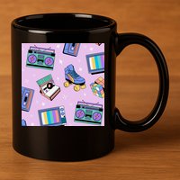 70s Retro Nostalgic Pattern 11oz C Handle Ceramic Mug