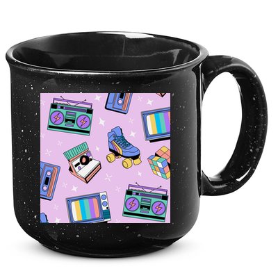 70s Retro Nostalgic Pattern 15oz Campfire Ceramic Mug