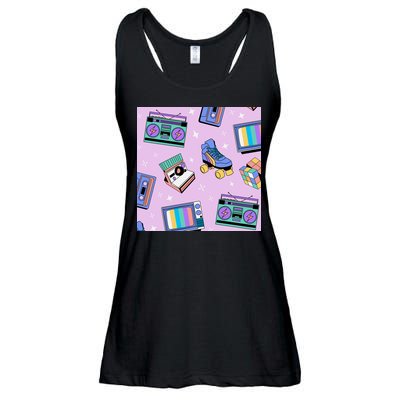 70s Retro Nostalgic Pattern Ladies Essential Flowy Tank