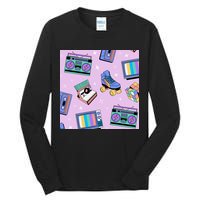 70s Retro Nostalgic Pattern Tall Long Sleeve T-Shirt