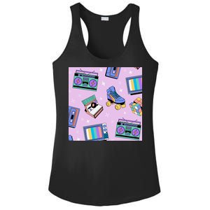 70s Retro Nostalgic Pattern Ladies PosiCharge Competitor Racerback Tank