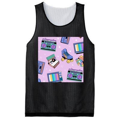 70s Retro Nostalgic Pattern Mesh Reversible Basketball Jersey Tank