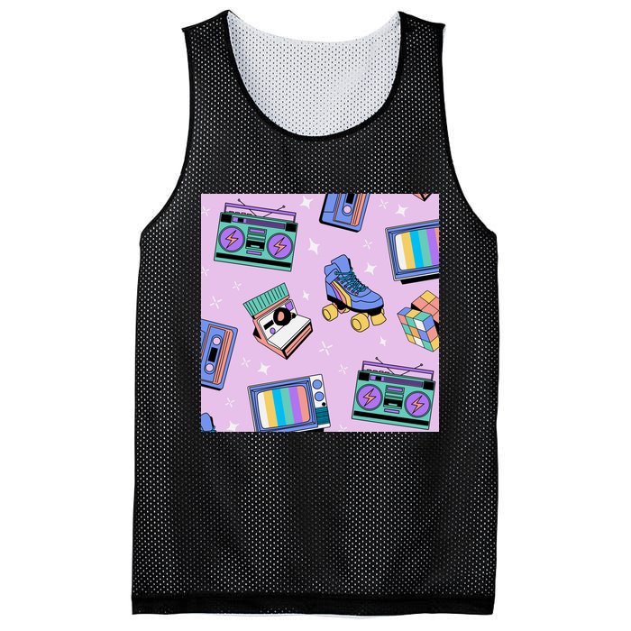 70s Retro Nostalgic Pattern Mesh Reversible Basketball Jersey Tank