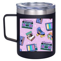 70s Retro Nostalgic Pattern 12oz Stainless Steel Coffee Mug