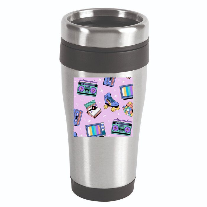 70s Retro Nostalgic Pattern 16oz Travel Tumbler
