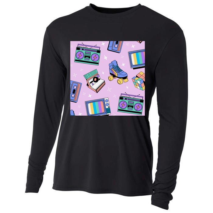 70s Retro Nostalgic Pattern Cooling Performance Long Sleeve Crew