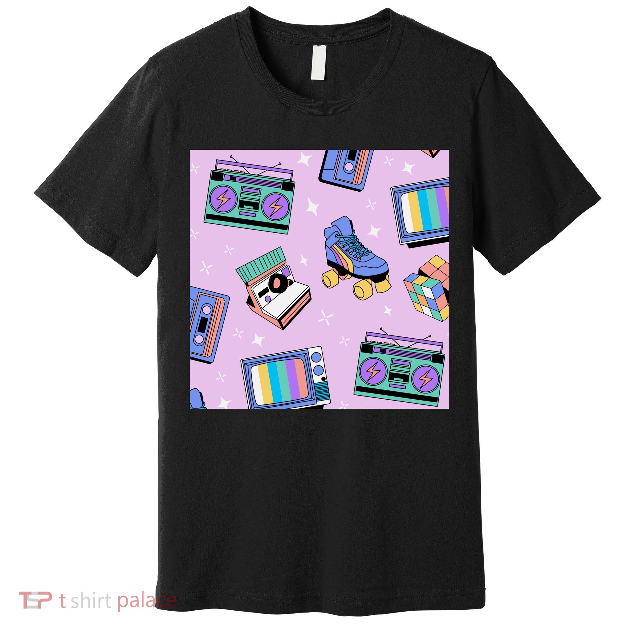 70s Retro Nostalgic Pattern Premium T-Shirt