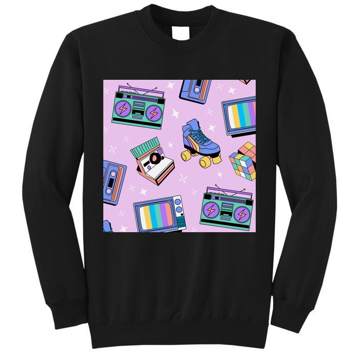70s Retro Nostalgic Pattern Tall Sweatshirt