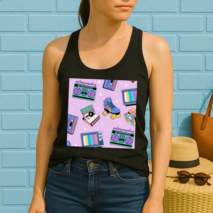 70s Retro Nostalgic Pattern Womens Tank Top