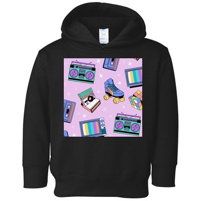 70s Retro Nostalgic Pattern Toddler Hoodie