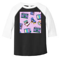 70s Retro Nostalgic Pattern Toddler Fine Jersey T-Shirt