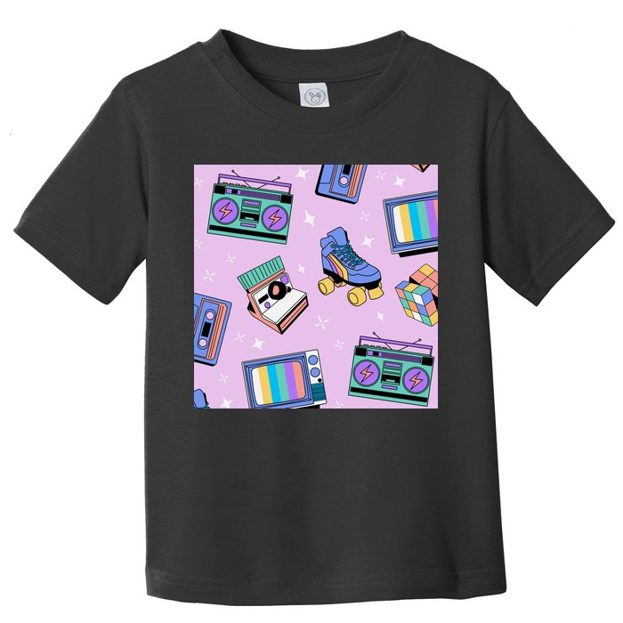 70s Retro Nostalgic Pattern Toddler T-Shirt