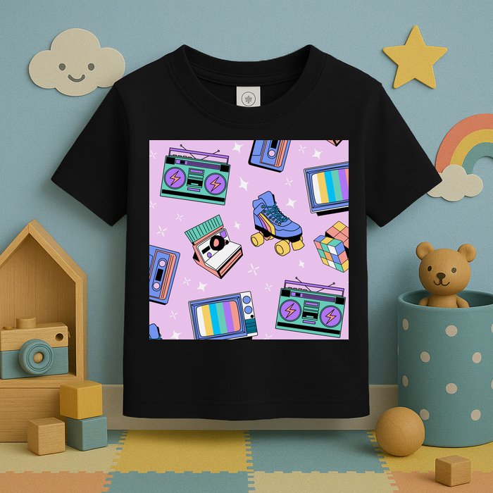 70s Retro Nostalgic Pattern Toddler T-Shirt