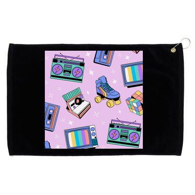 70s Retro Nostalgic Pattern Grommeted Golf Towel