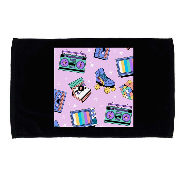 70s Retro Nostalgic Pattern Microfiber Hand Towel