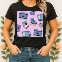 70s Retro Nostalgic Pattern Womens T-Shirt