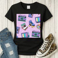 70s Retro Nostalgic Pattern Womens T-Shirt