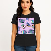 70s Retro Nostalgic Pattern Womens T-Shirt