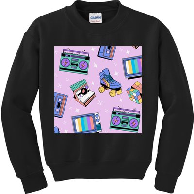 70s Retro Nostalgic Pattern Kids Sweatshirt