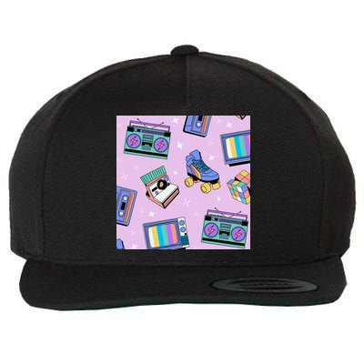 70s Retro Nostalgic Pattern Wool Snapback Cap