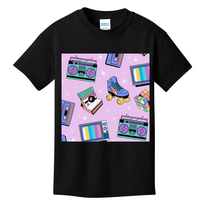 70s Retro Nostalgic Pattern Kids T-Shirt