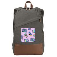 70s Retro Nostalgic Pattern Cotton Canvas Backpack
