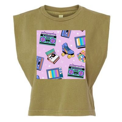 70s Retro Nostalgic Pattern Garment-Dyed Women's Muscle Tee