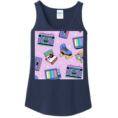 70s Retro Nostalgic Pattern Ladies Essential Tank