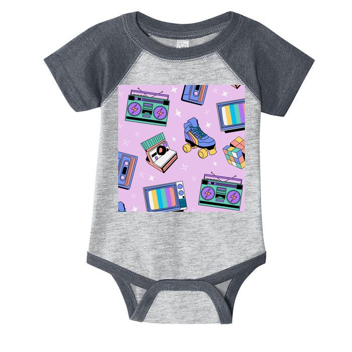 70s Retro Nostalgic Pattern Infant Baby Jersey Bodysuit