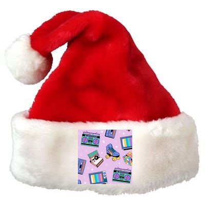 70s Retro Nostalgic Pattern Premium Christmas Santa Hat