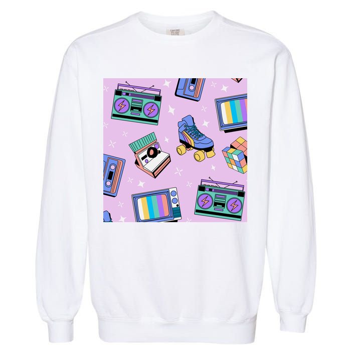 70s Retro Nostalgic Pattern Garment-Dyed Sweatshirt