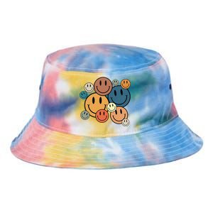 70s Retro Smile Face Cute Happy Peace Smiling Face Tie Dye Newport Bucket Hat