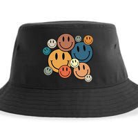 70s Retro Smile Face Cute Happy Peace Smiling Face Sustainable Bucket Hat
